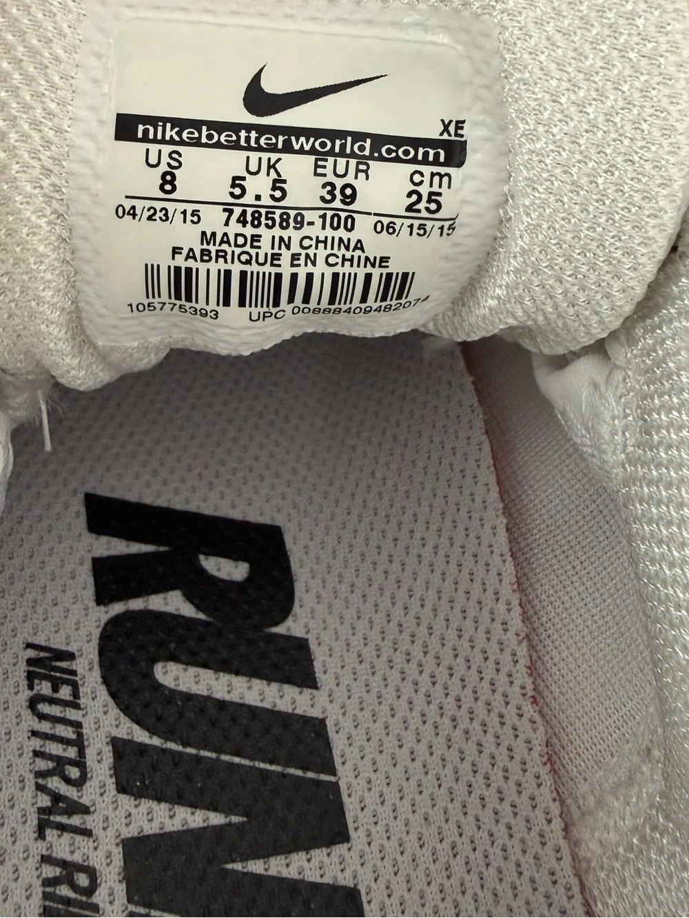 Nike Air Zoom Elite 8 Women's Running Shoes White Gray Black Sneakers Size 8‎